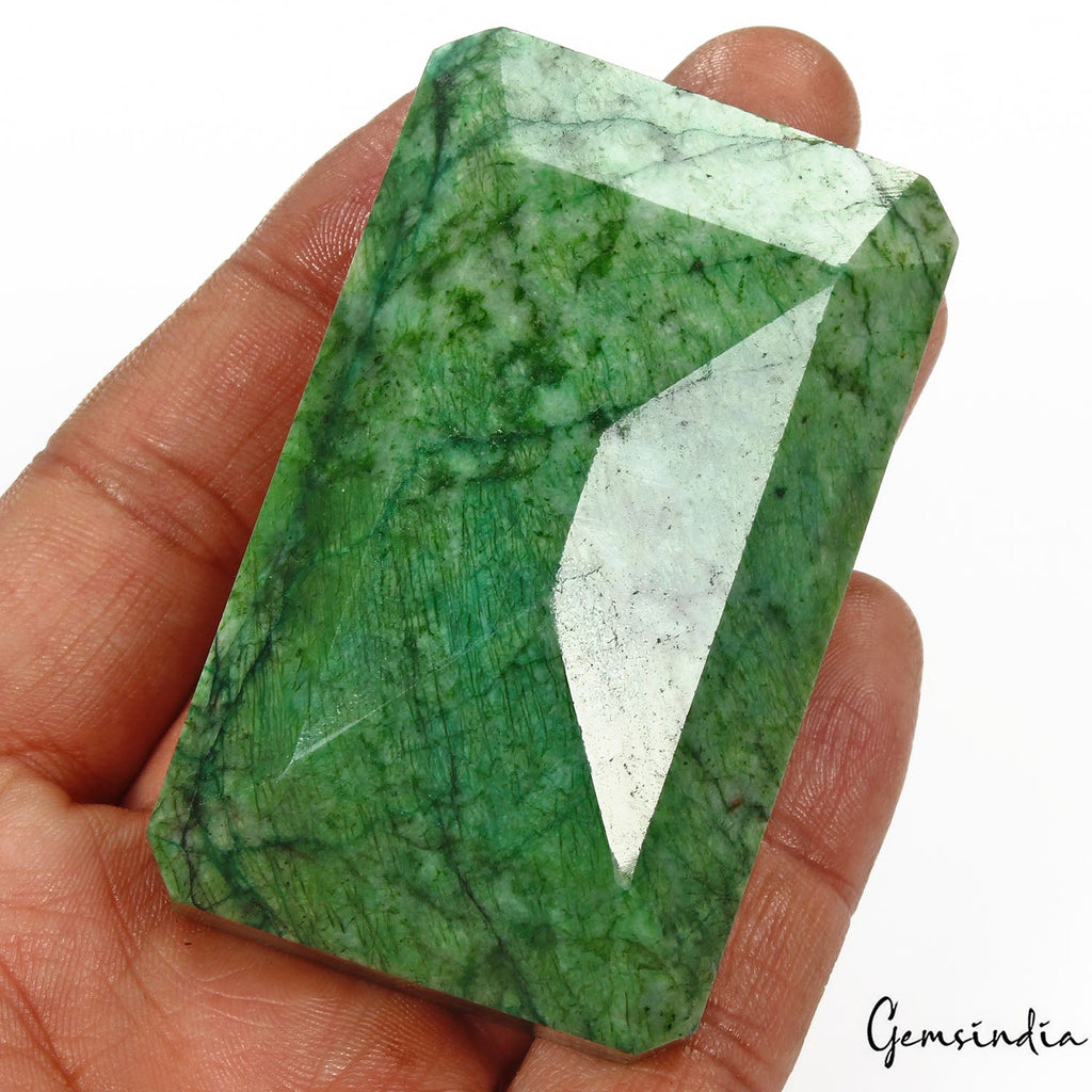 Certified 770 Ct Natural Brazilian Green Emerald Octagon Cut Huge Loose Gemstone