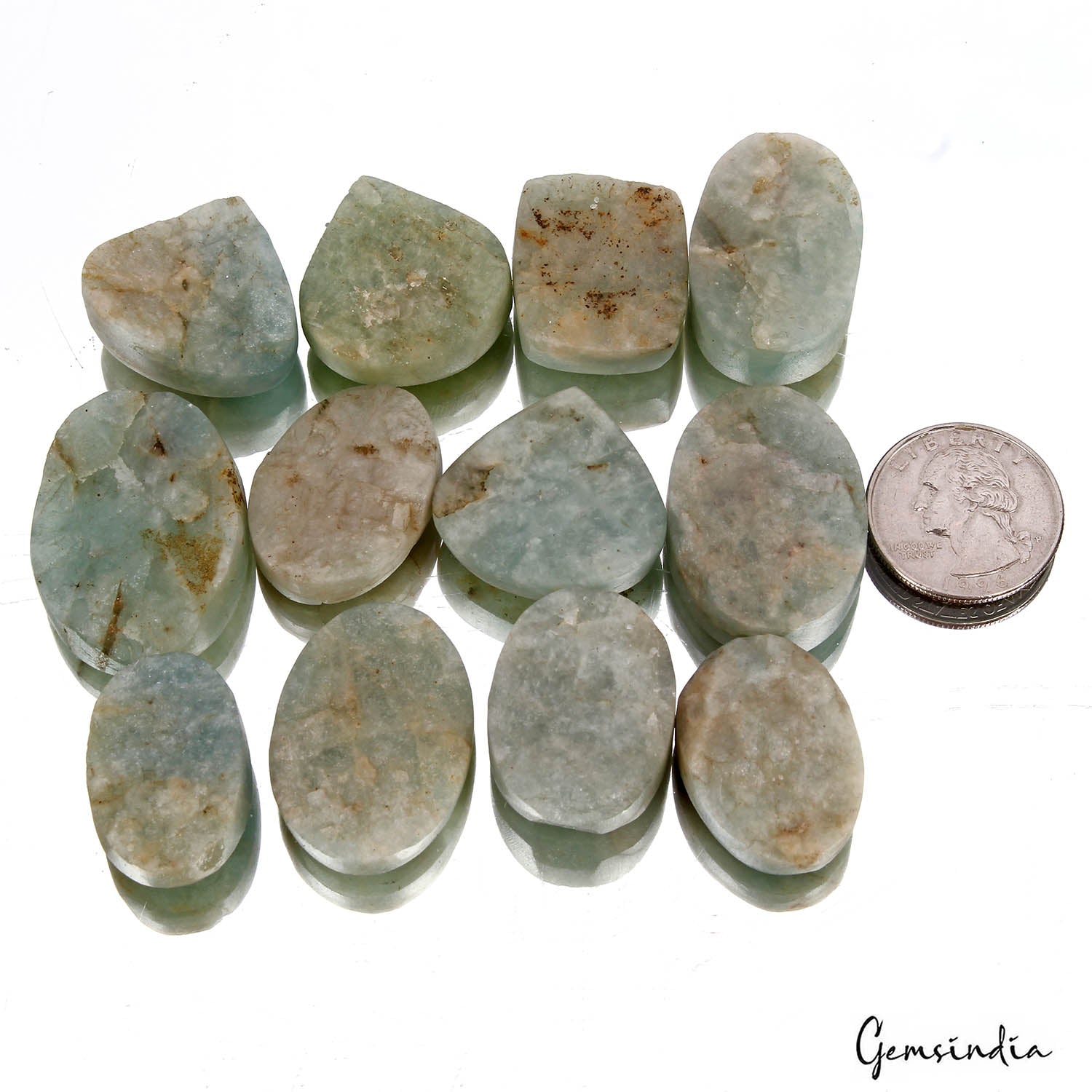 Beryl Lot, Rough, Untreated — 12 Pieces, 24mm to 36mm, 640 Ct