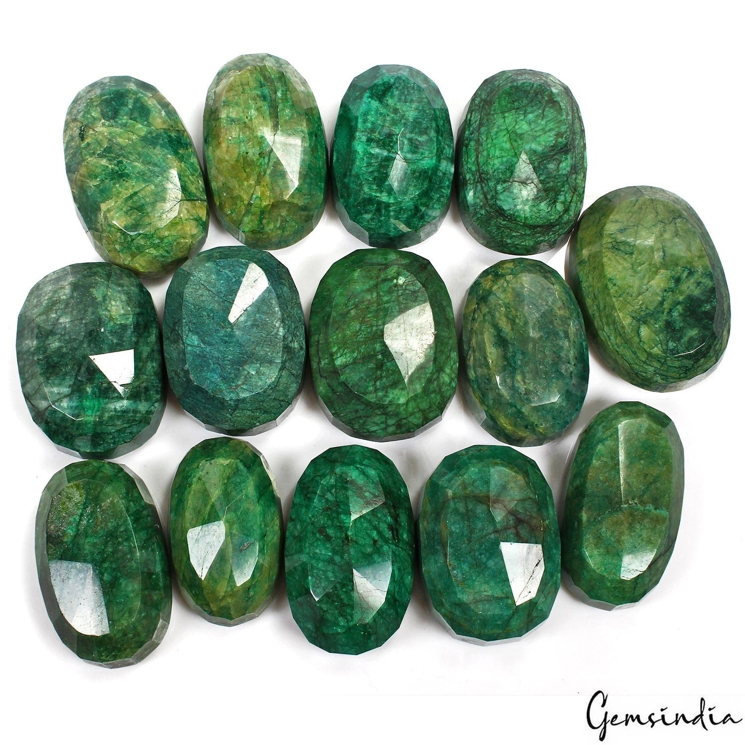 Emerald Lot, Loose Gemstone, Color Enhanced, Green — 14 Pieces, 26600 Ct (5.320 Kg), Brazil