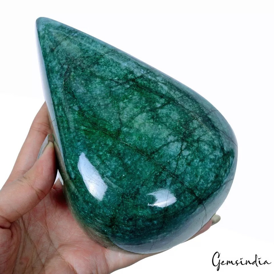 6330 Cts Natural Green Brazilian Emerald Pear Cab Silver Shine Museum Size Gems