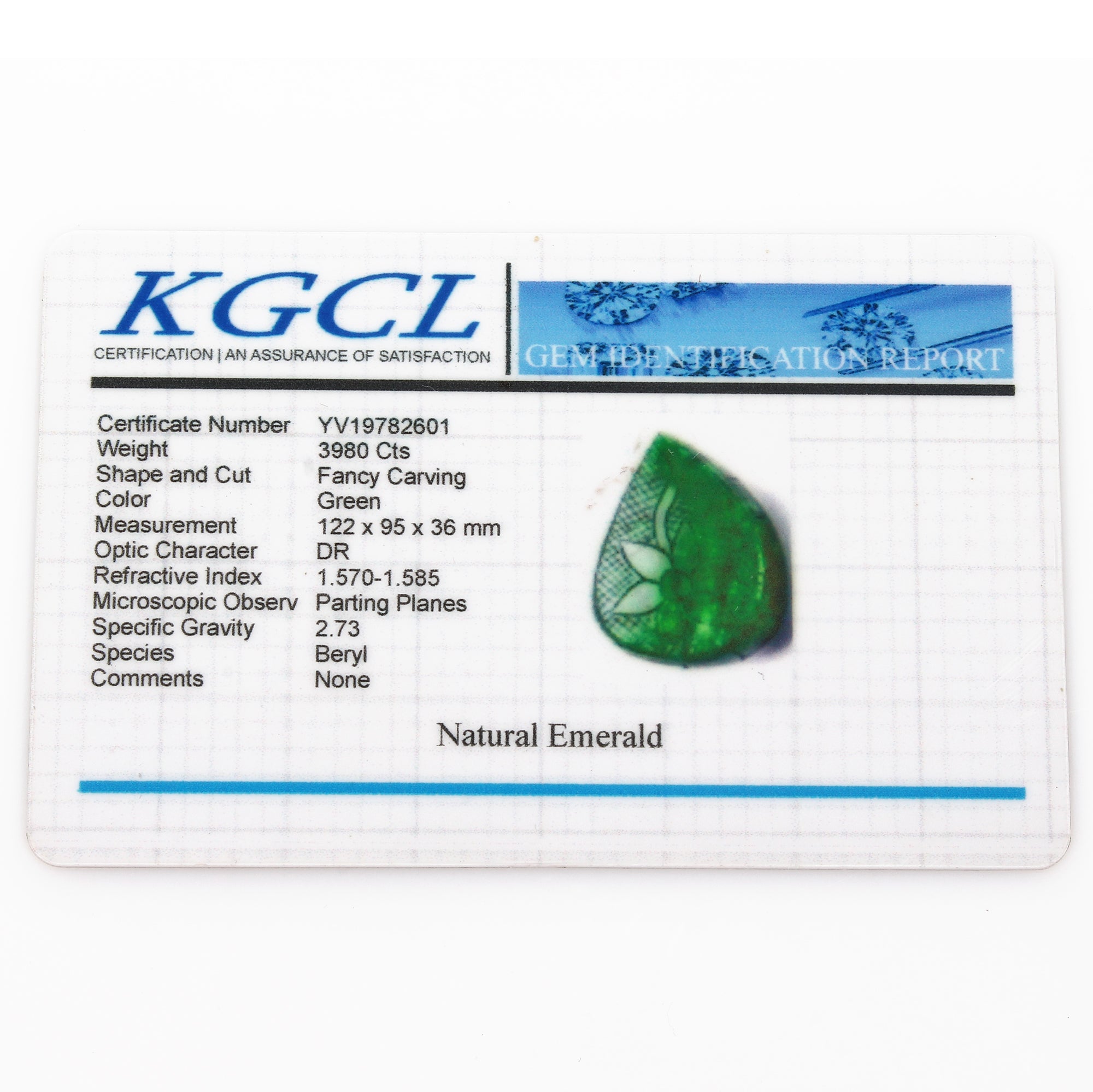 Certified 3980 Cts Natural Brazilian Top Green Emerald Pear Hand Carved Huge Gem