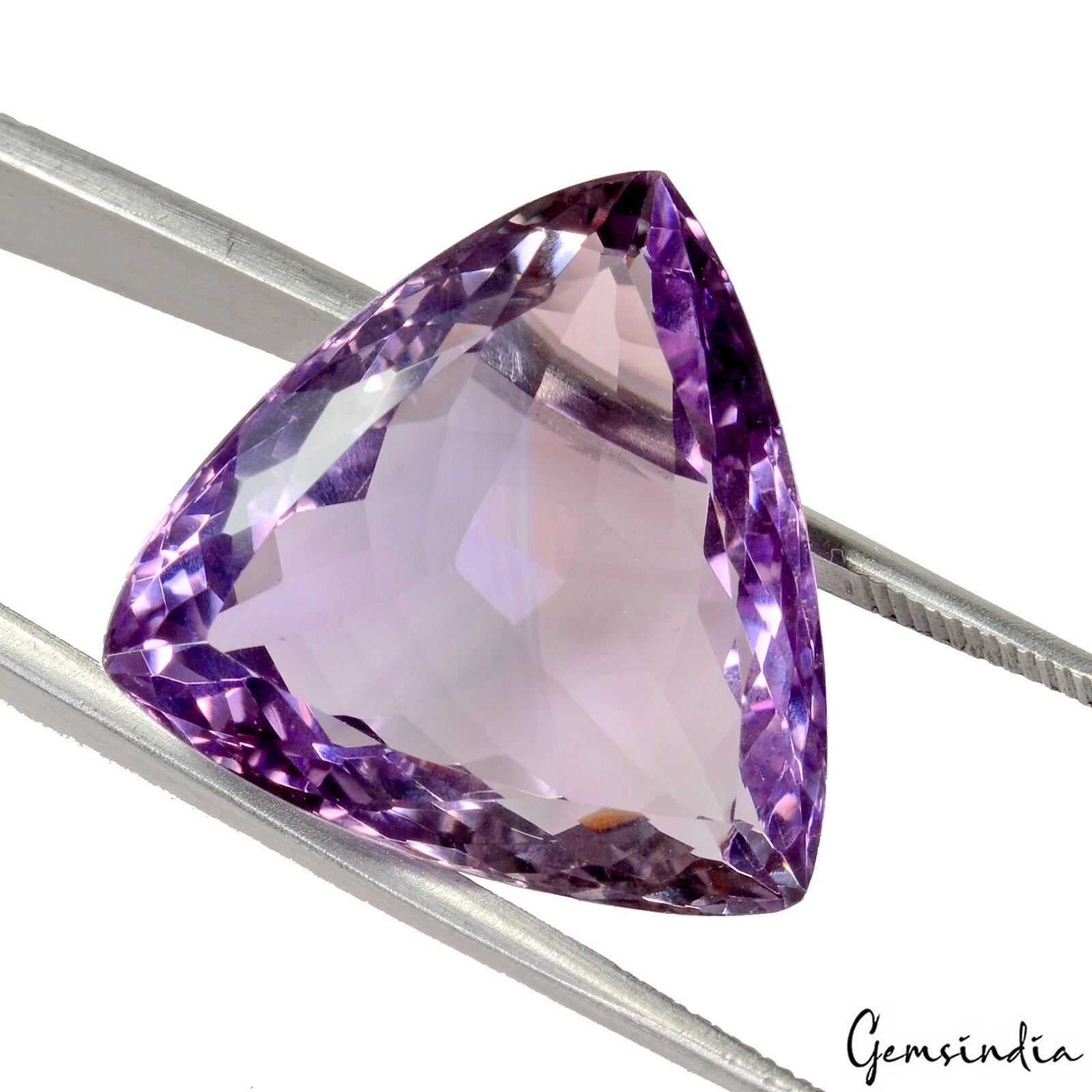 23.50Ct Natural Untreated Purple Brazilian Amethyst Trillion Cut Gem For Pendant