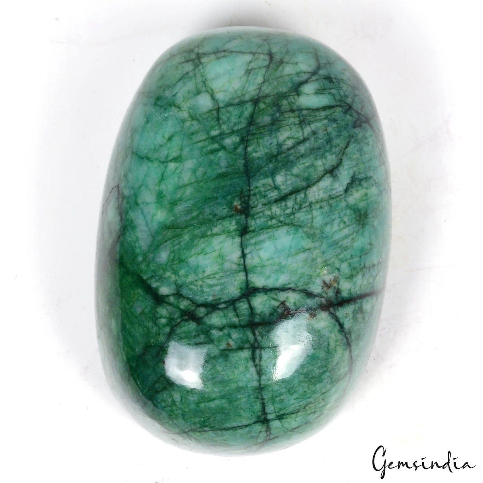Brazilian Emerald Cabochon, Color Enhanced, Green — 90x62x38 mm, 2050 Ct, Brazil