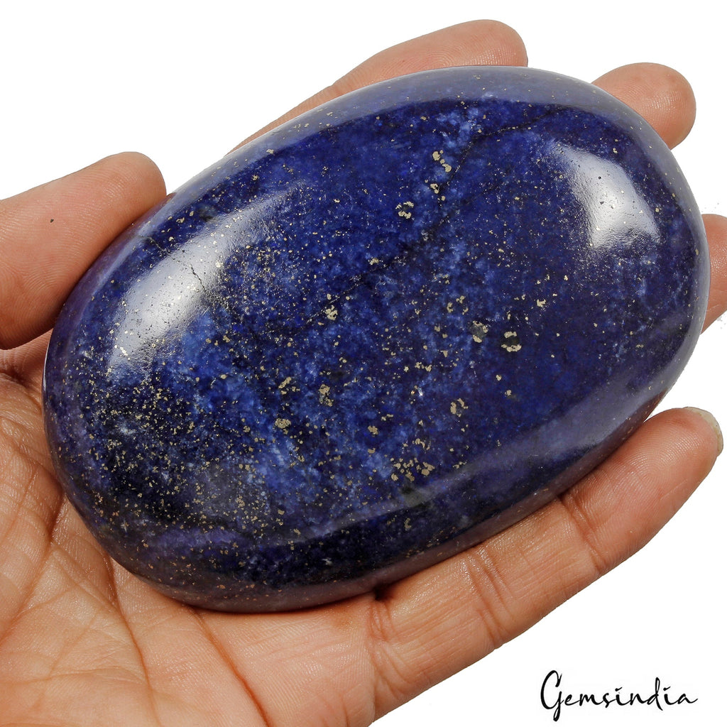 1760Ct Natural Blue Gold Pyrite Lapis Lazuli Oval Cab Huge Loose Earth mined Gem
