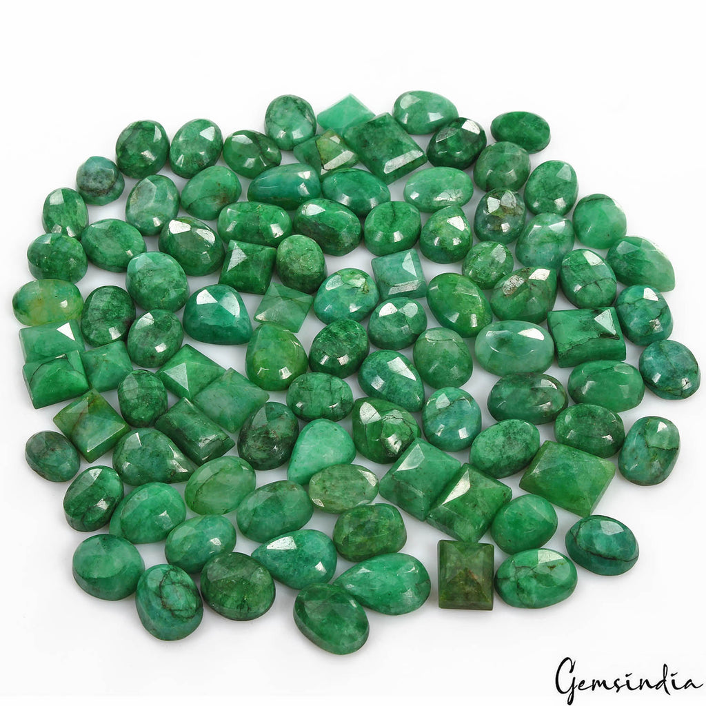 Brazilian Emerald Lot, Loose Gemstone, Color Enhanced, Green — 93 Pieces, 10mm to 20mm, 1000 Ct, Brazil