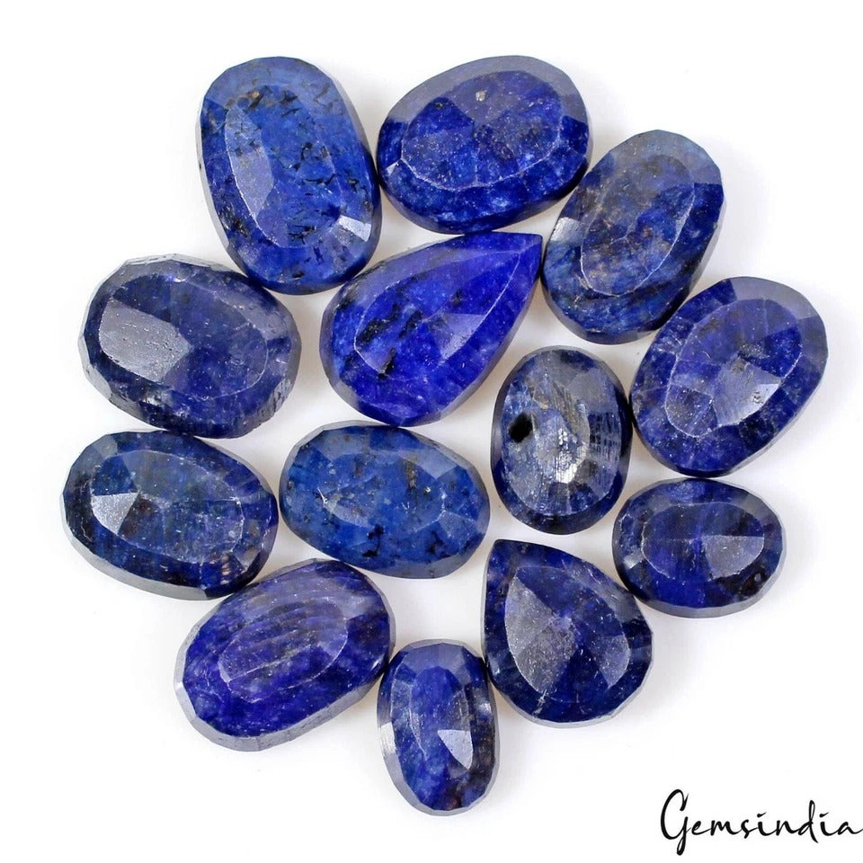 Blue Sapphire Lot, Loose Gemstone, Color Enhanced, Royal Blue — 13 Pieces, 13mm to 19mm, 197.50 Ct
