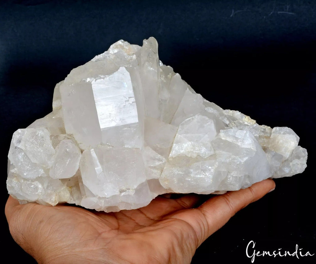 1.96Kg Natural Untreated White Quartz Crystal Cluster Geode Healing Mineral Rock