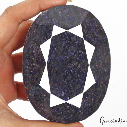 African Blue Sapphire Loose Gemstone, Color Enhanced — 95x 71 x 38mm, 2780 Ct, Madagascar