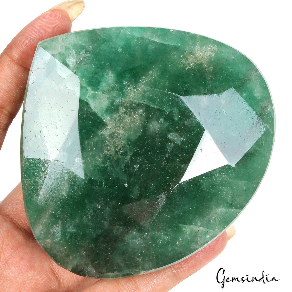 2230 Ct Natural Green Strawberry Quartz Pear Faceted Earth Mined Loose Gemstone