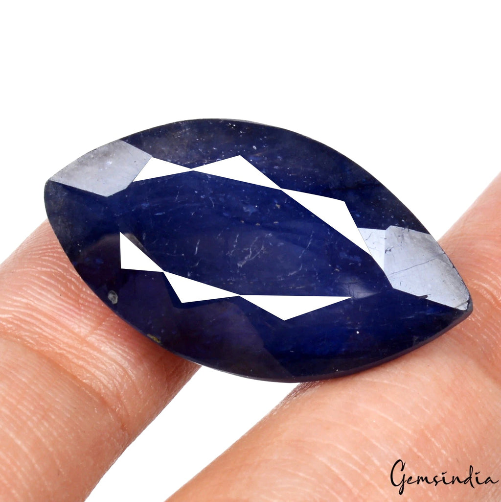 Certified 38.20 Cts Natural Blue Sapphire Marquise Cut AAA Grade Ceylon Gemstone