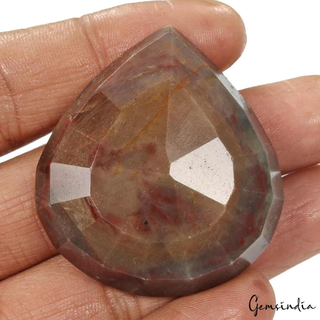 Certified 300 Cts Natural Untreated Bi Color Sapphire Pear Faceted Cut Loose Gem