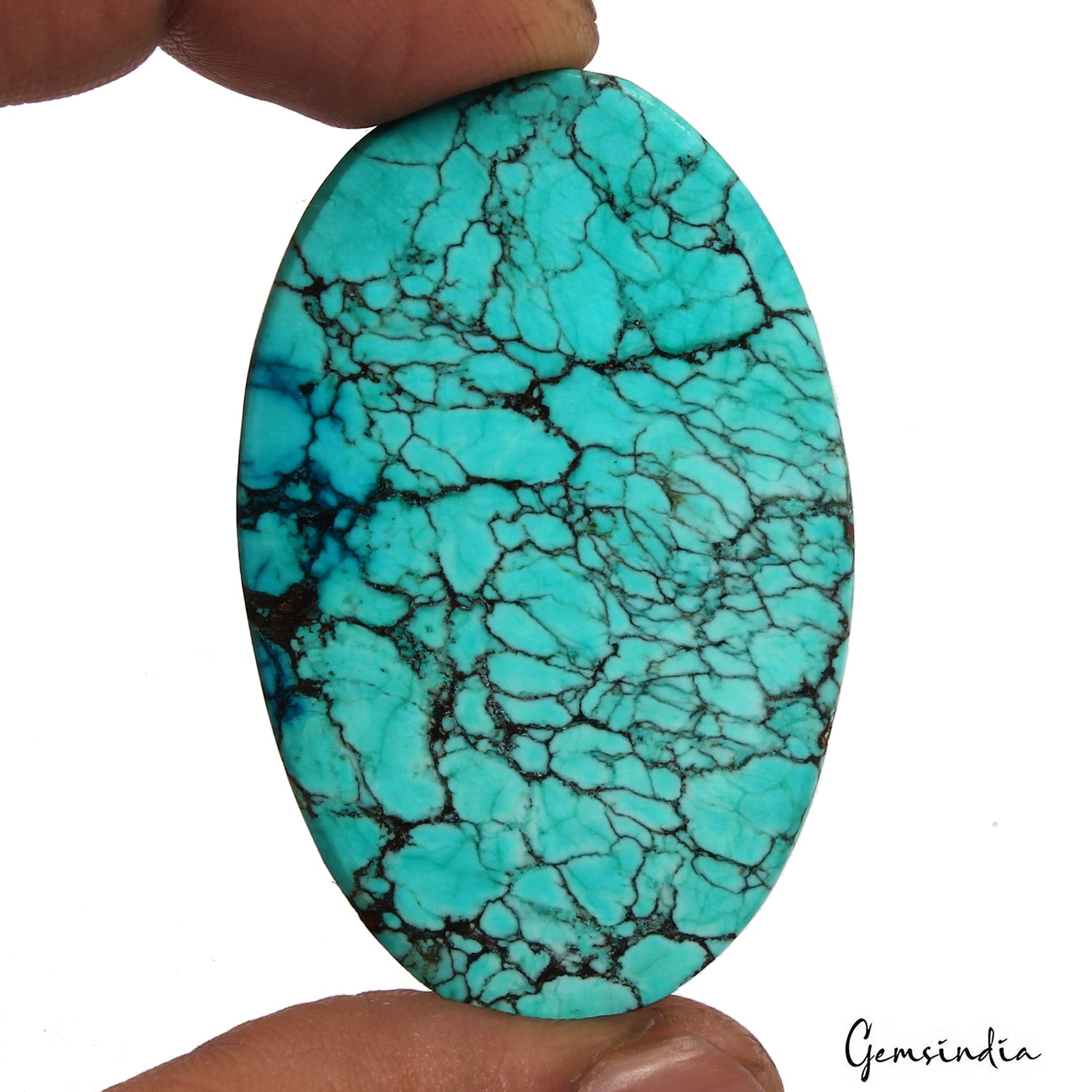 Turquoise Cabochon, Blue — 54 x 37 x 5mm, 100.70 Ct