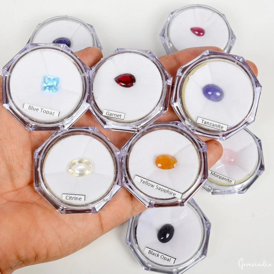 9 Pcs Estate Genuine Semi Precious Loose Mix Cut Multi Gemstones Lot Collection