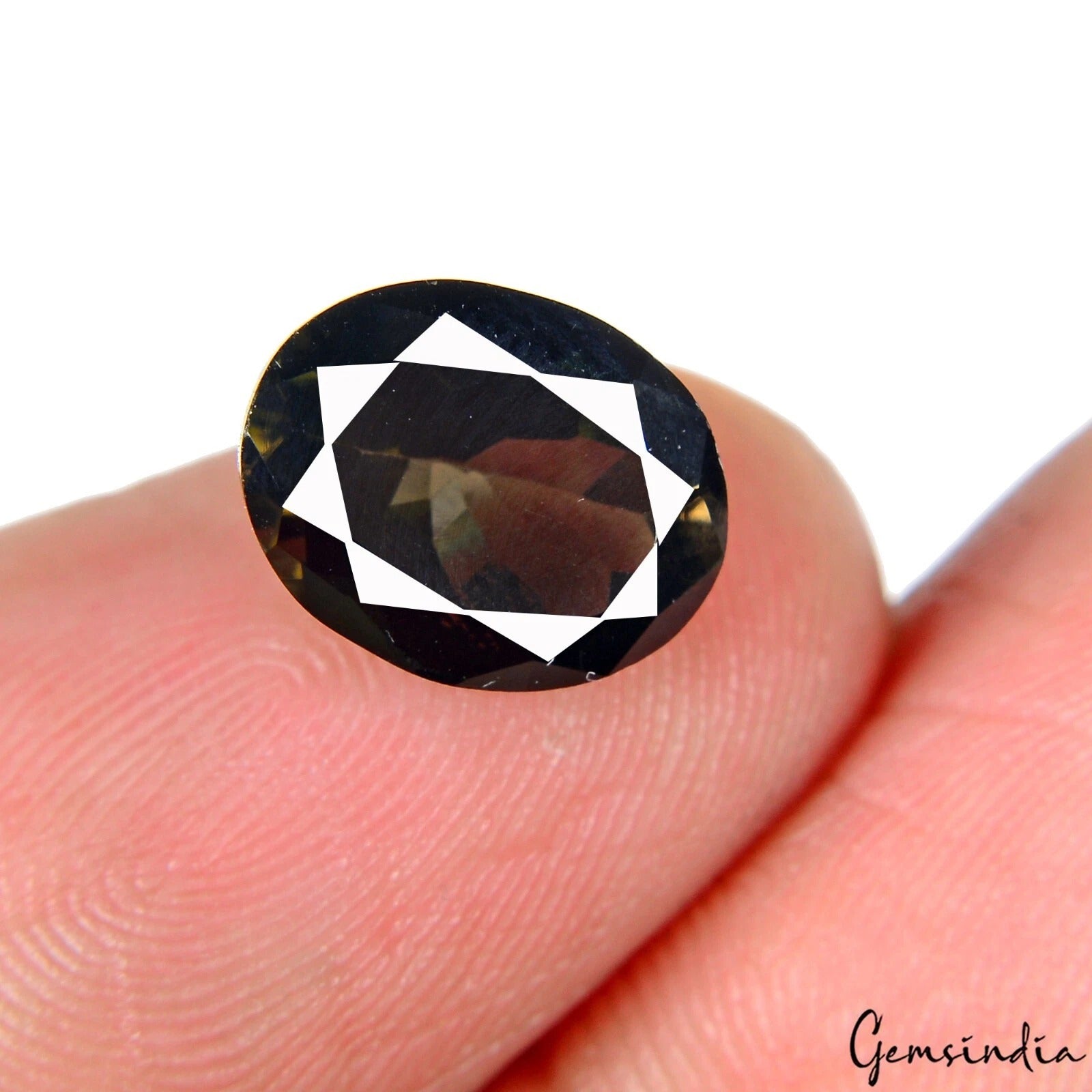 3.00 Ct Natural Untreated Green Tourmaline Oval Cut Faceted Certified Gemstone