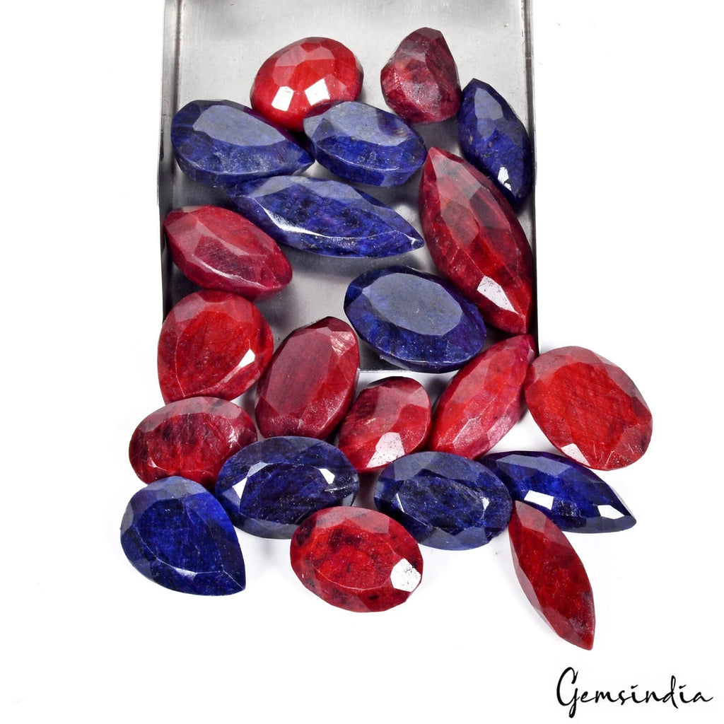 Ruby Lot, Loose Gemstone, Color Enhanced — 21 Pieces, 24mm to 45mm, 1140 Ct