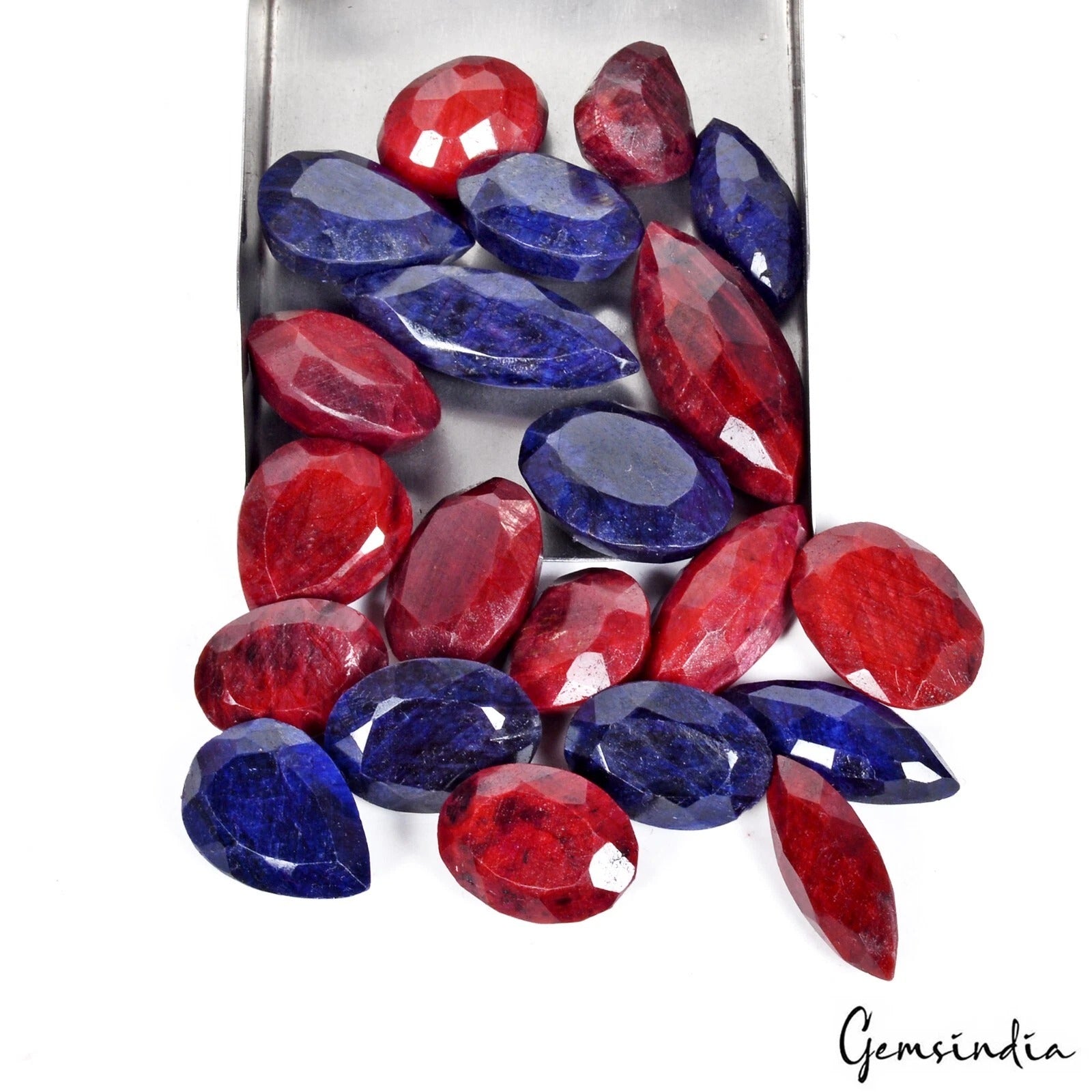 Ruby Lot, Loose Gemstone, Color Enhanced — 21 Pieces, 24mm to 45mm, 1140 Ct