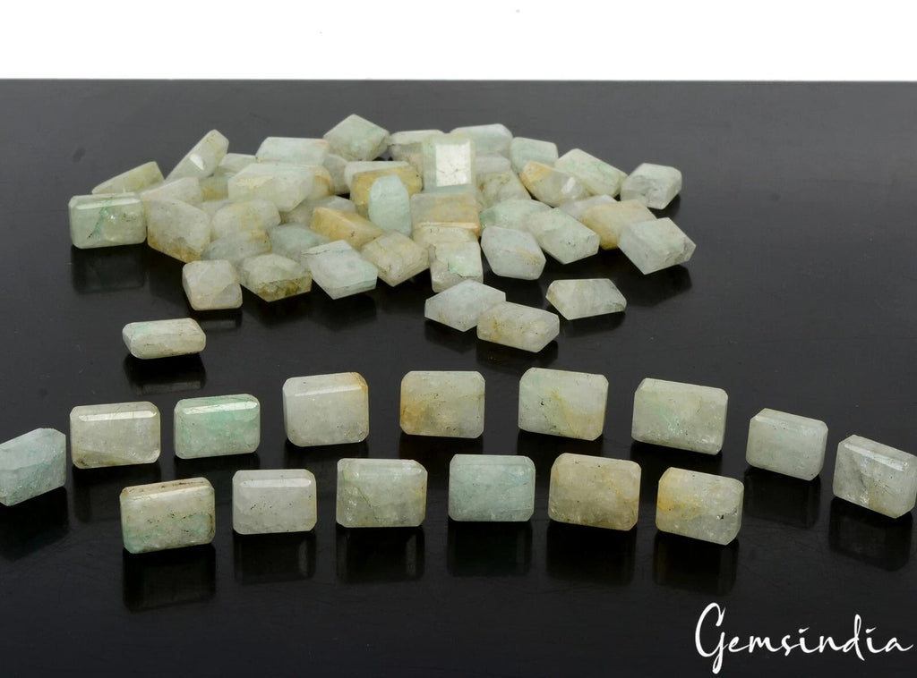 64 Pcs Natural Beryl Aquamarine Octagon Cut Loose Yellow Green Gemstones~1000 Ct