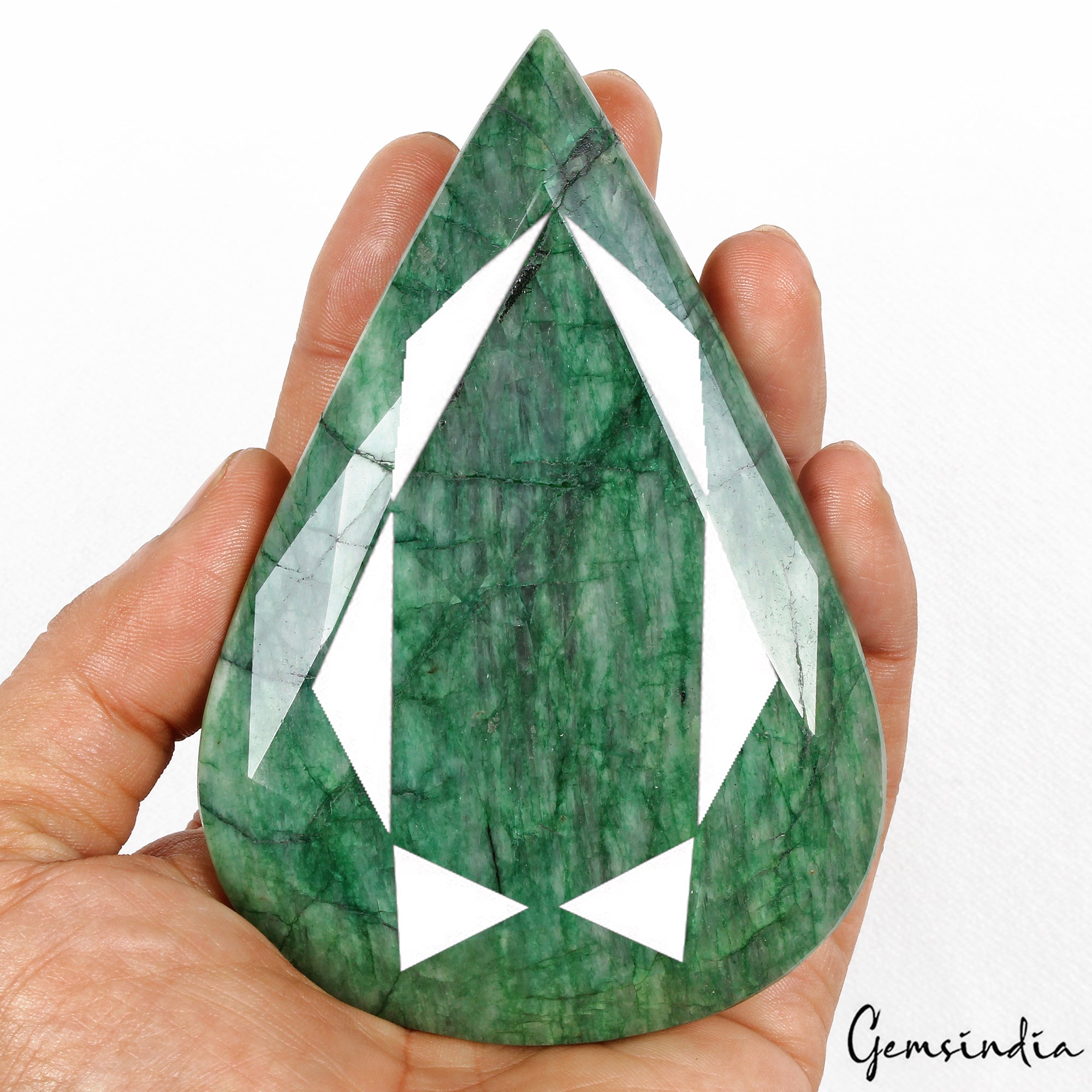 1720 Cts Natural Brazilian Green Emerald Pear Faceted Huge Earth mined Loose Gem