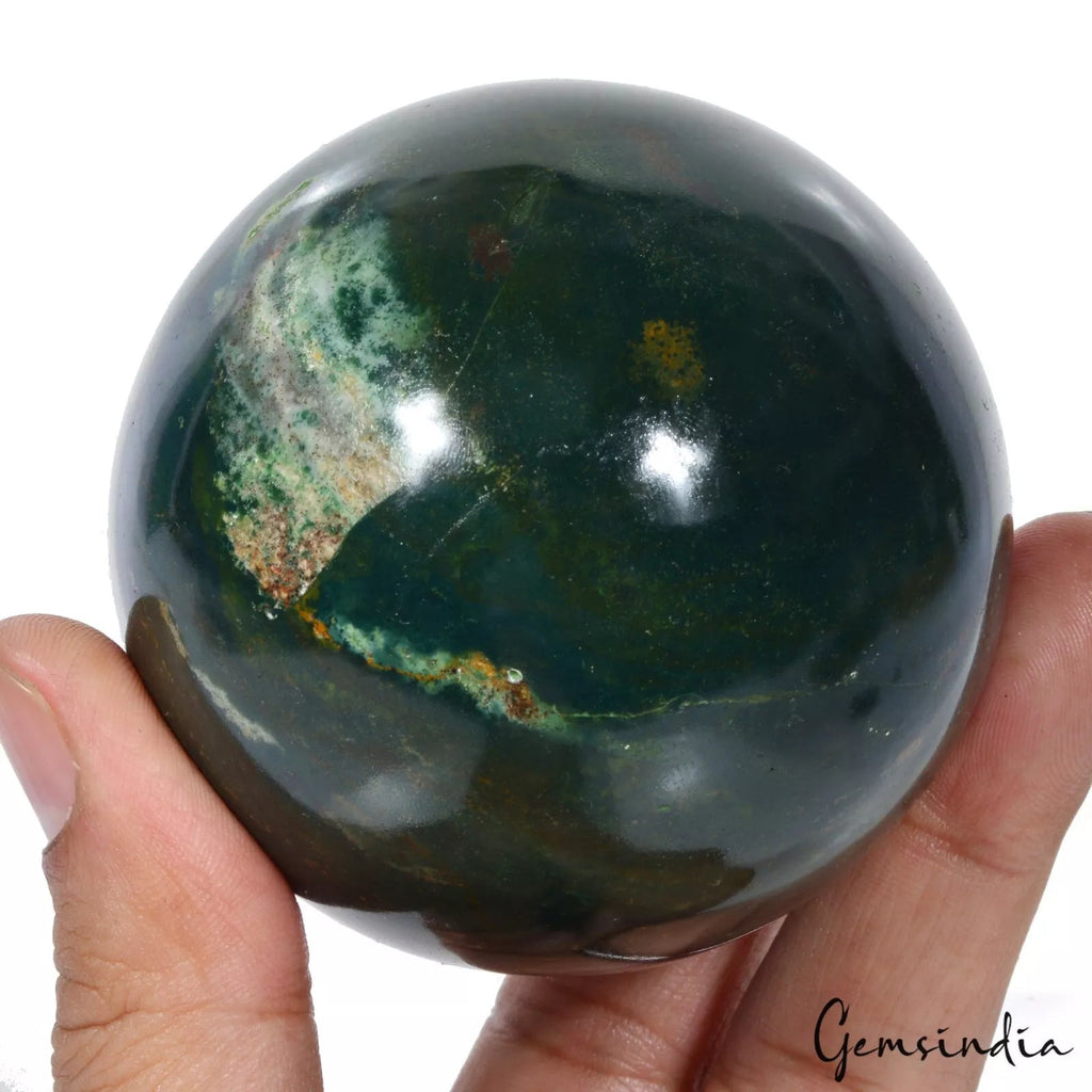 2400 Cts Natural Bloodstone Jasper Crystal Reiki/Healing Mineral Gemstone Sphere