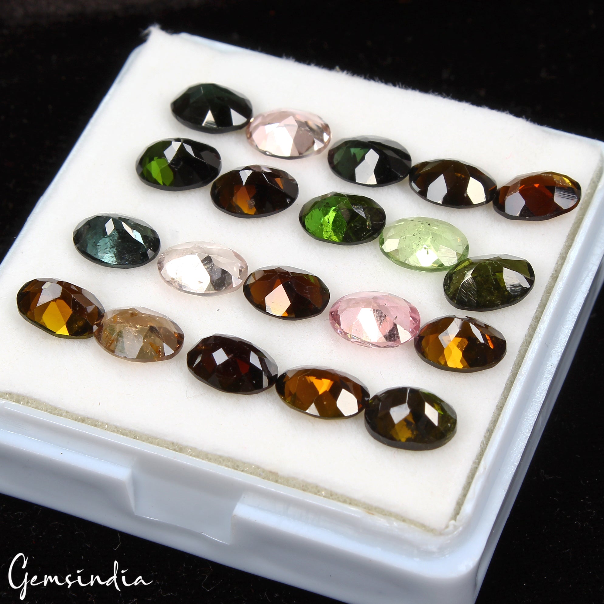 20 Pcs Natural Tourmaline 8x6mm Oval Faceted Cut Untreated Loose Gemstones Lot