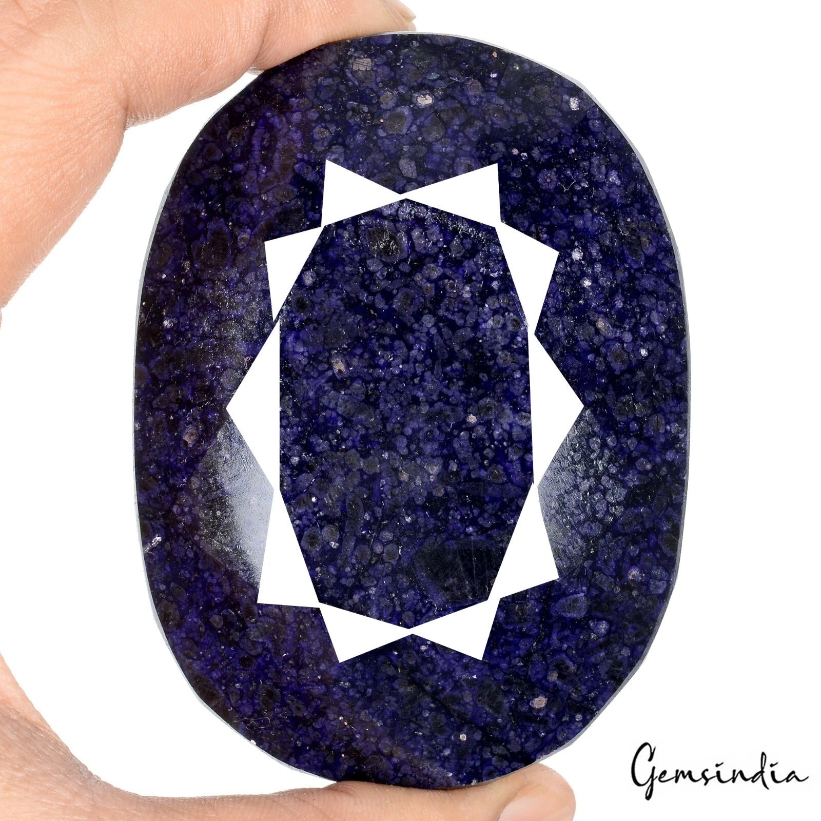 Blue Sapphire Loose Gemstone, Color Enhanced — 83 x 61 x 40 mm, 2320 Ct