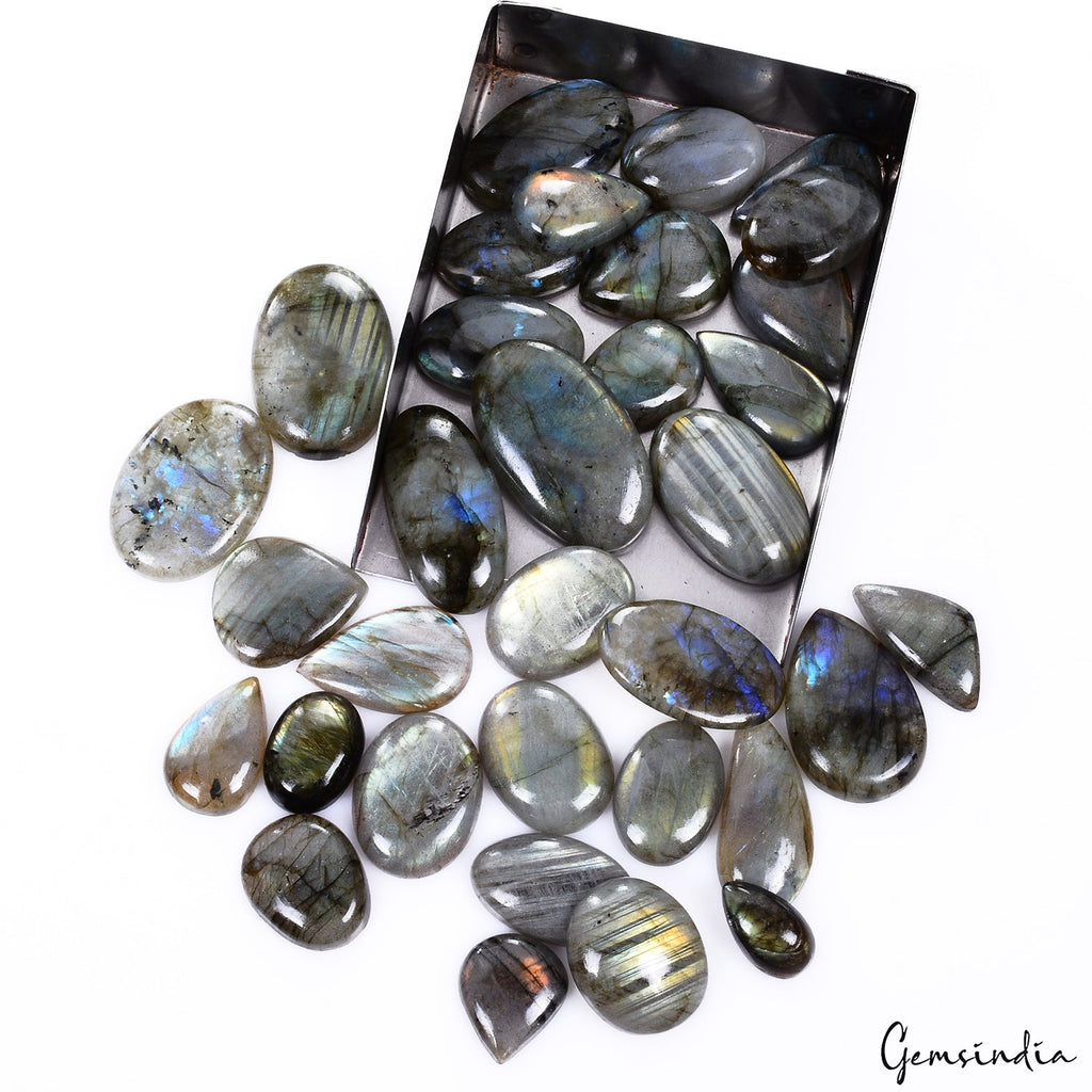 840 Ct Natural Untreated Multi Shine Labradorite Mix Cab Loose Gemstone Lot 33Pc