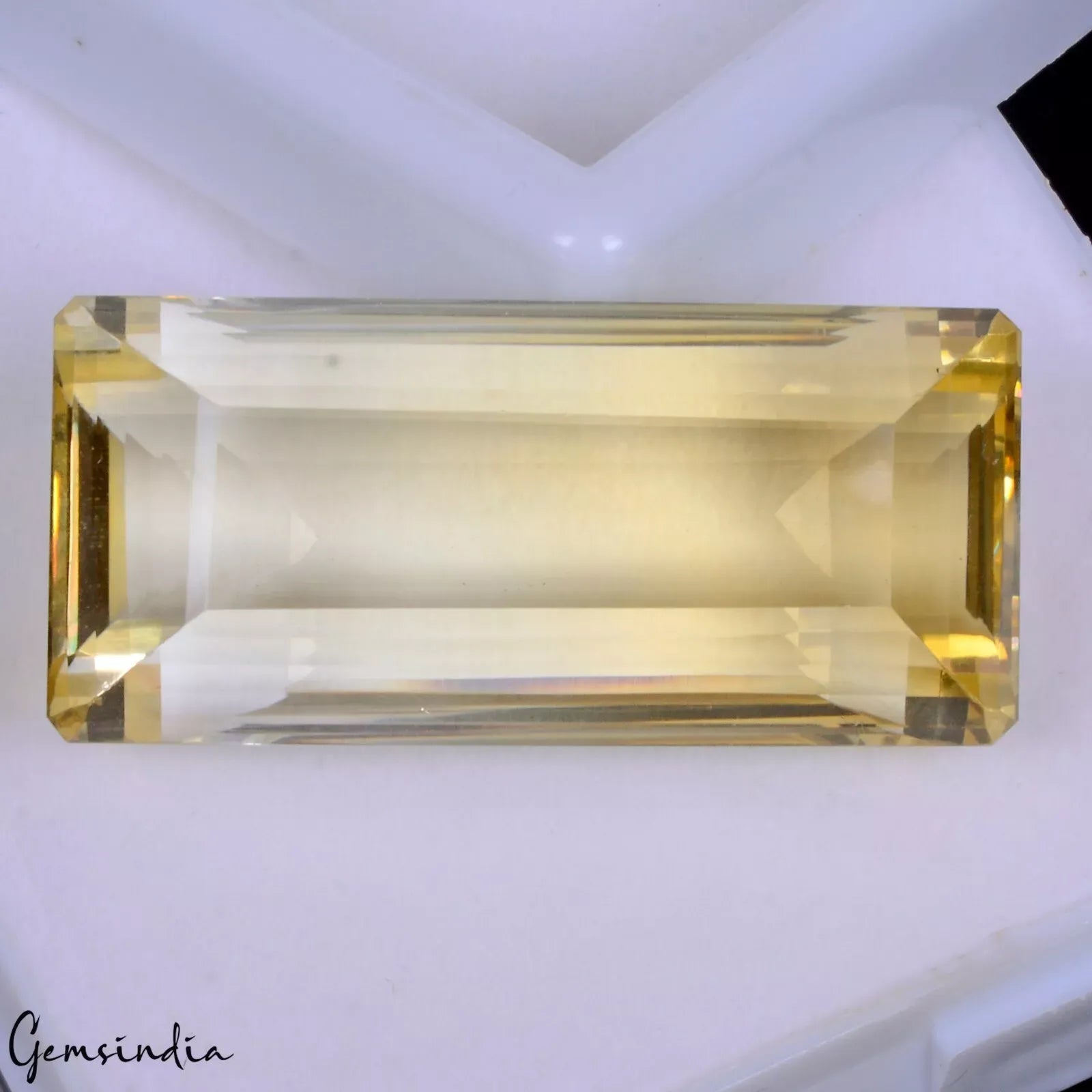 Certified 95.10 Ct Natural Yellow Citrine AAA Grade Emerald Cut Loose Gemstone
