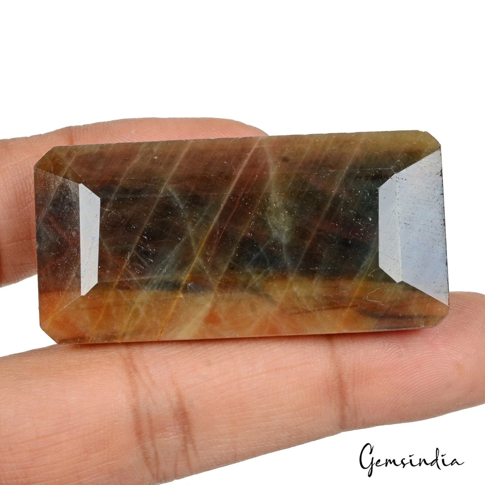 284 Cts Natural Sapphire Untreated Blue Brown Octagon Cut Certified Gemstone