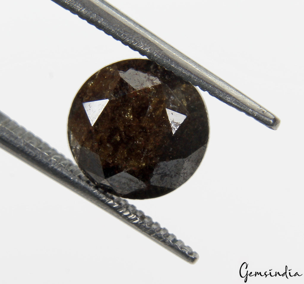 2.83 Ct Round Salt And Pepper Diamond, 100% Natural Loose Brilliant Cut Diamond