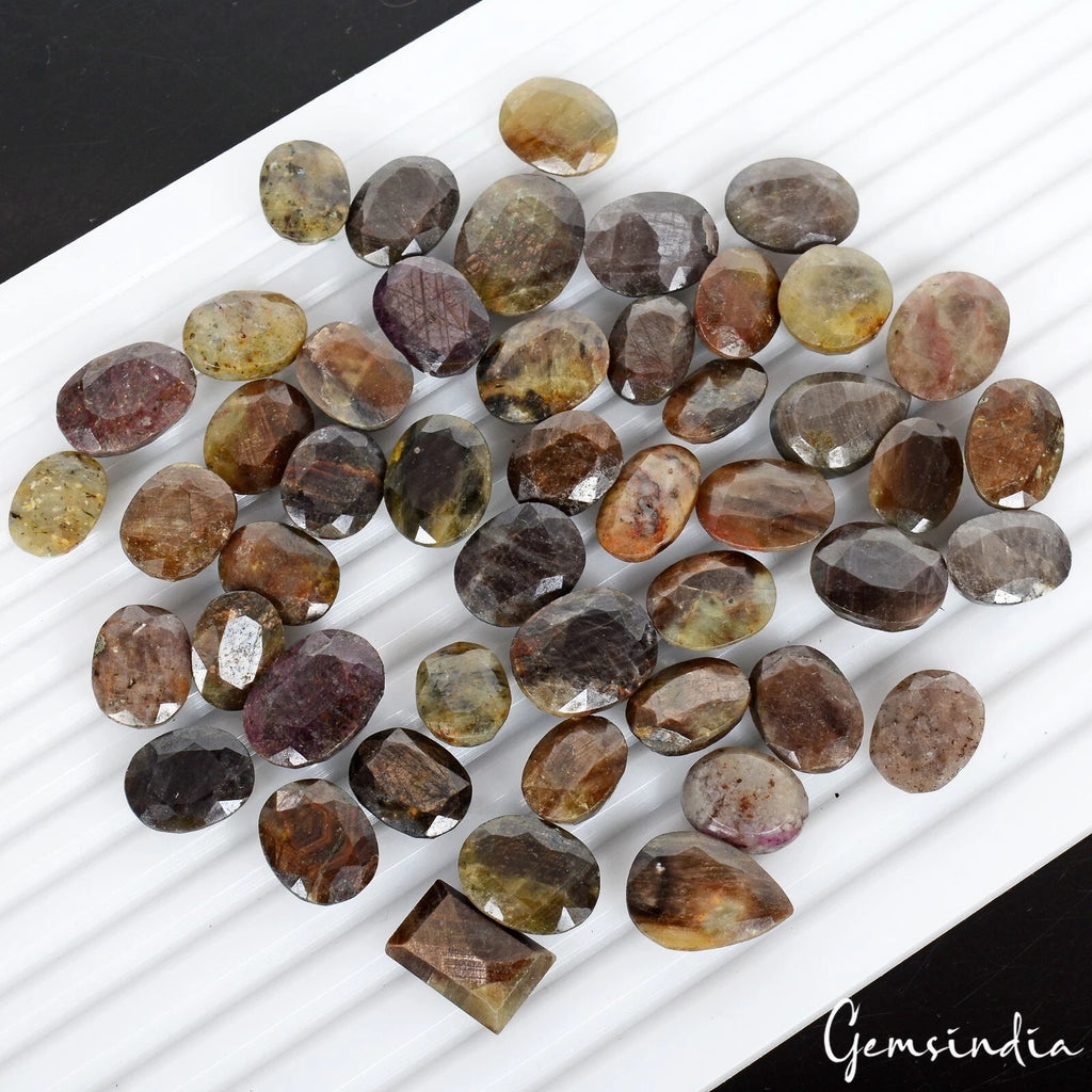 Sapphire Lot, Loose Gemstone, Untreated, Brown — 48 Pieces, 13mm to 18mm, 580 Ct, Madagascar