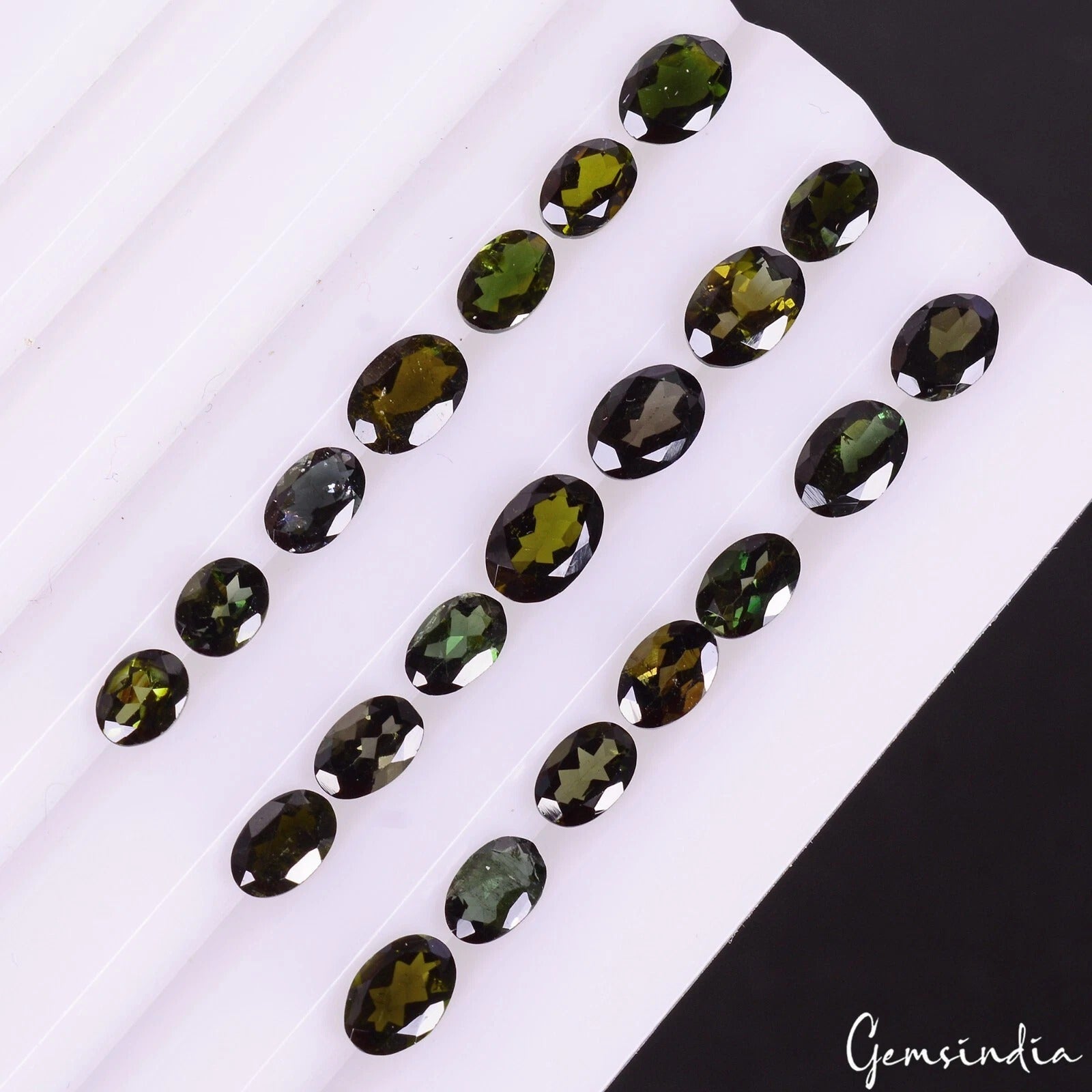 Green Tourmaline Lot, Loose Gemstone, Untreated — 21 Pieces, 5mm to 7mm, 12.40 Ct, Mozambique