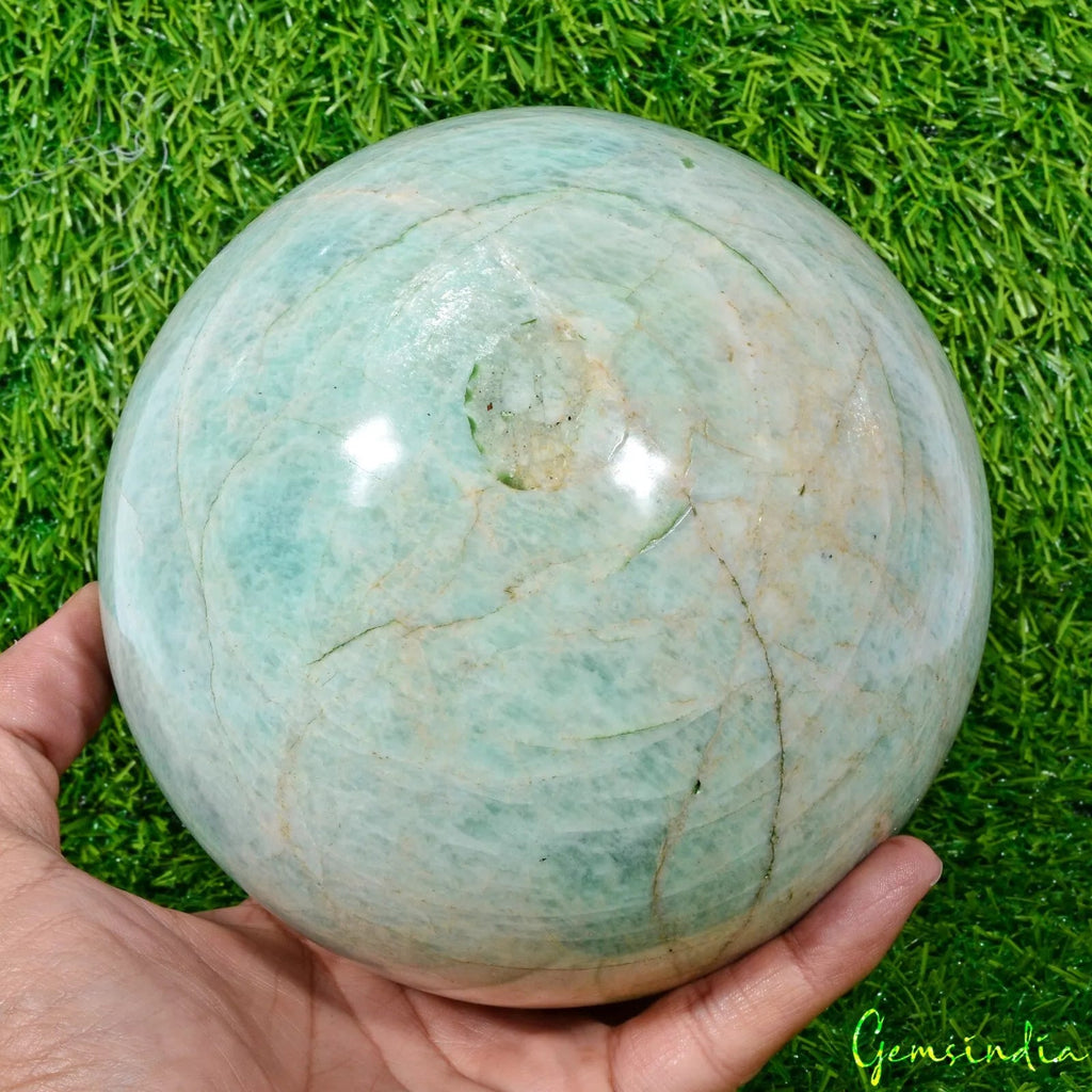 4 kilo 5.7" Natural Amazonite Sphere Crystal Healing Quartz Reiki Ball Mineral
