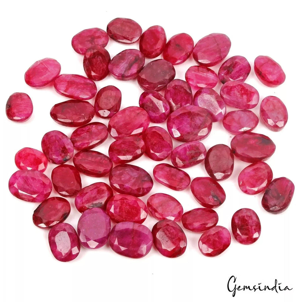 480 Ct Natural Red Pink Beryl Bixbite Oval Cut Faceted Loose Gems Lot From USA