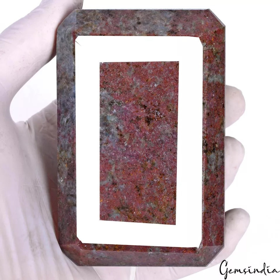 Certified 4700 Cts Natural Red Blue Ruby Kyanite Octagon Cut Huge Size Loose Gem