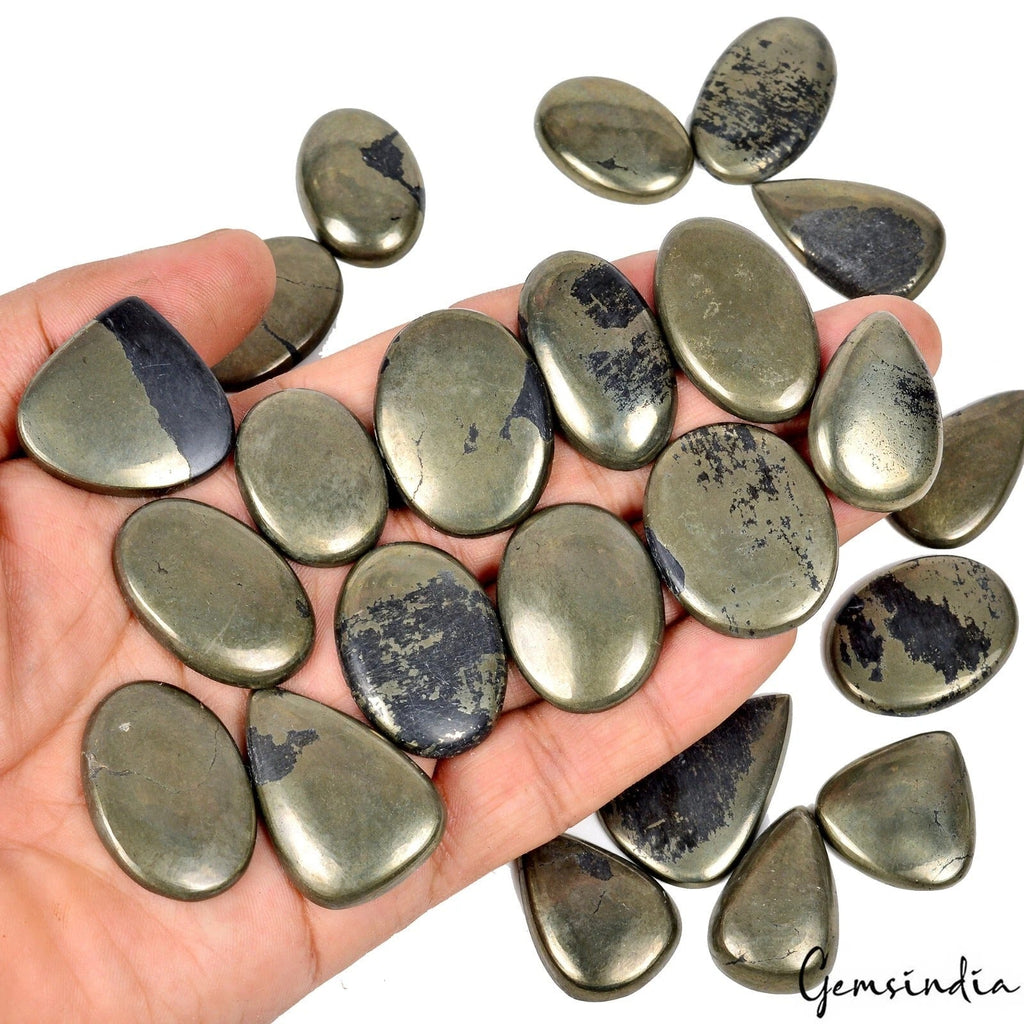 1000 Cts Apache Gold Pyrite Mix Cabochon Loose Gemstone Lot for Jewelry 25-34 MM
