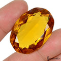87.25 Cts Hydro Orange Tourmaline Oval Faceted Lab-Created Loose Gem For Pendant