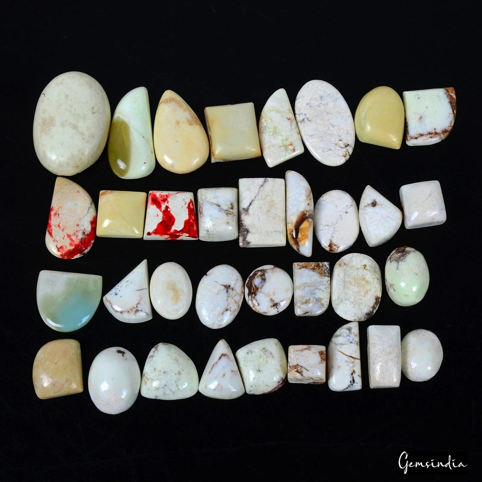 480 Ct Natural Untreated Green Apple Chrysoprase Mix Cab Loose Gemstones Lot