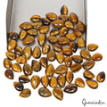 340 Cts/66 Pcs Natural Untreated Brown Tiger Eye Pear Cab Loose Wholesale Gems
