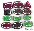 7600 Ct/12Pcs Natural Multi Color Emerald Ruby Sapphire Mixed Cut Loose Gems Lot