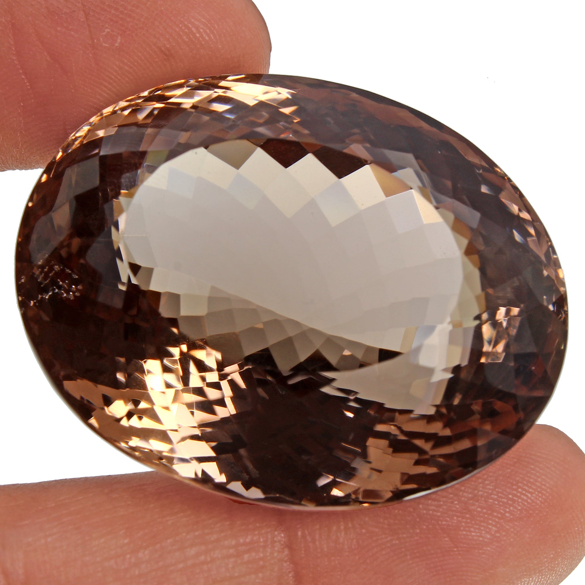 Quartz Loose Gemstone, Oval Faceted Cut, Untreated — 43x34x24 mm, 210 Ct, Madagascar
