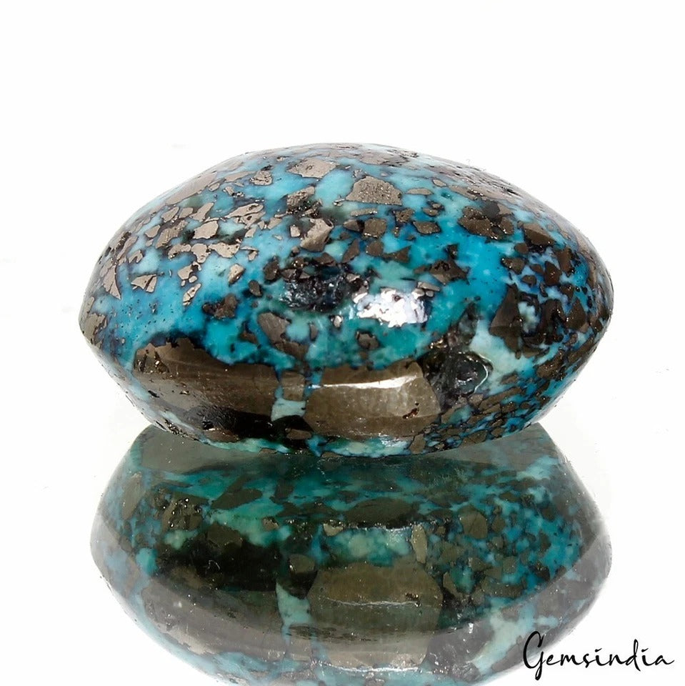 Persian Turquoise Neyshabur Oval Shape Cab Not Stabilized, %100 Natural~71.20 Ct