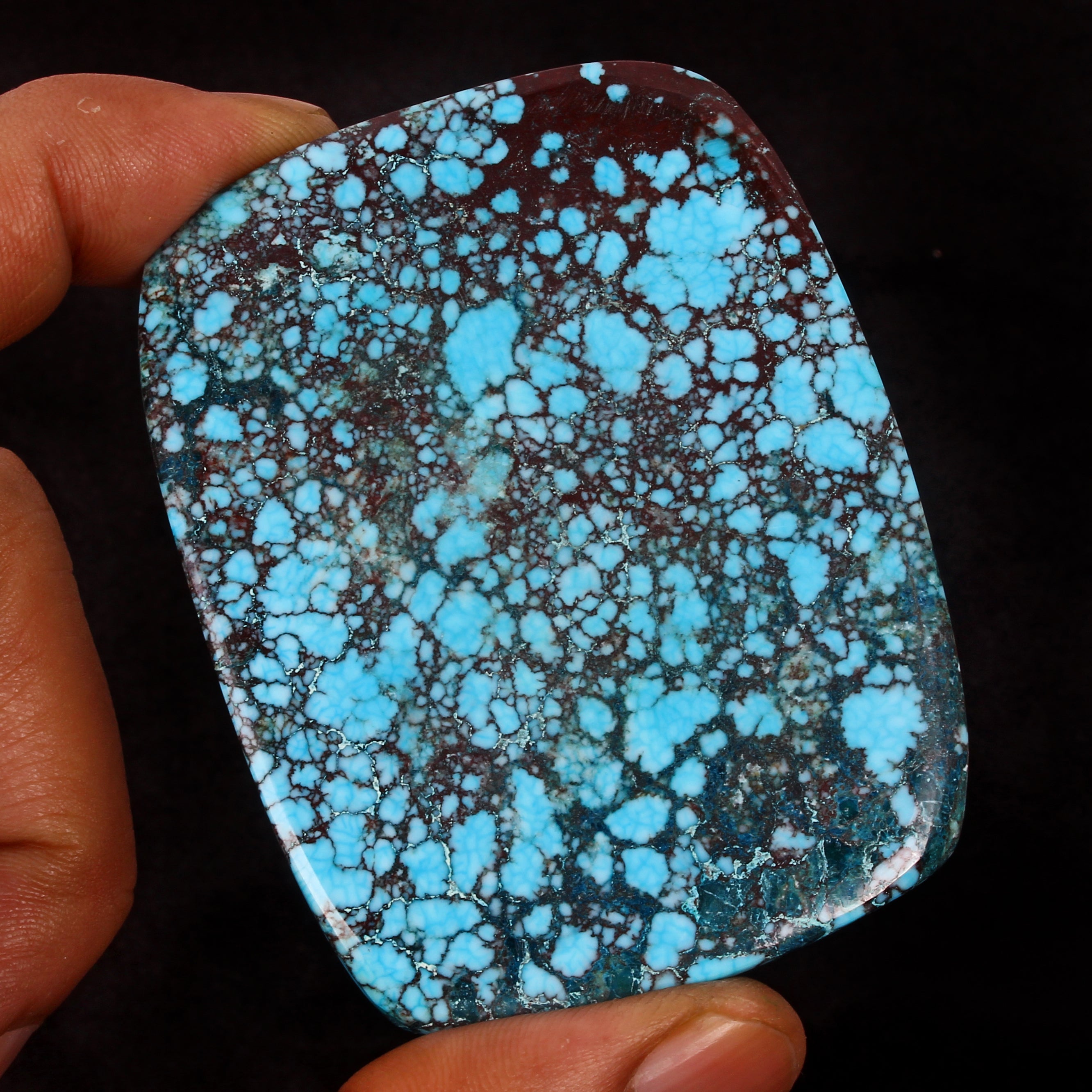 Spiderweb Blue Turquoise Cushion Cab Arizona 320 Ct Museum Size Gems From U.S