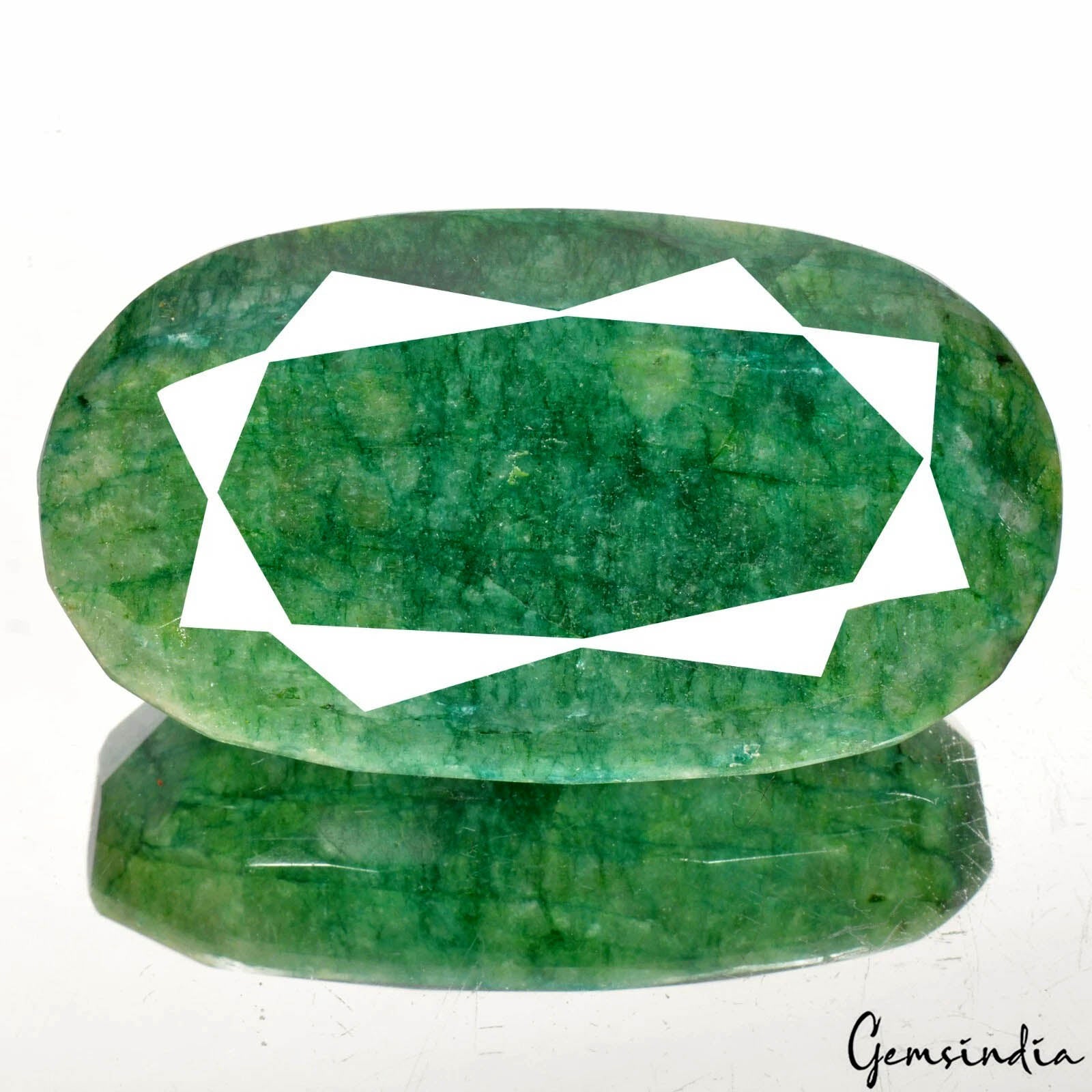 Brazilian Emerald Loose Gemstone, Color Enhanced, Green — 112 x 64 x 42 mm, 2350 Ct, Brazil