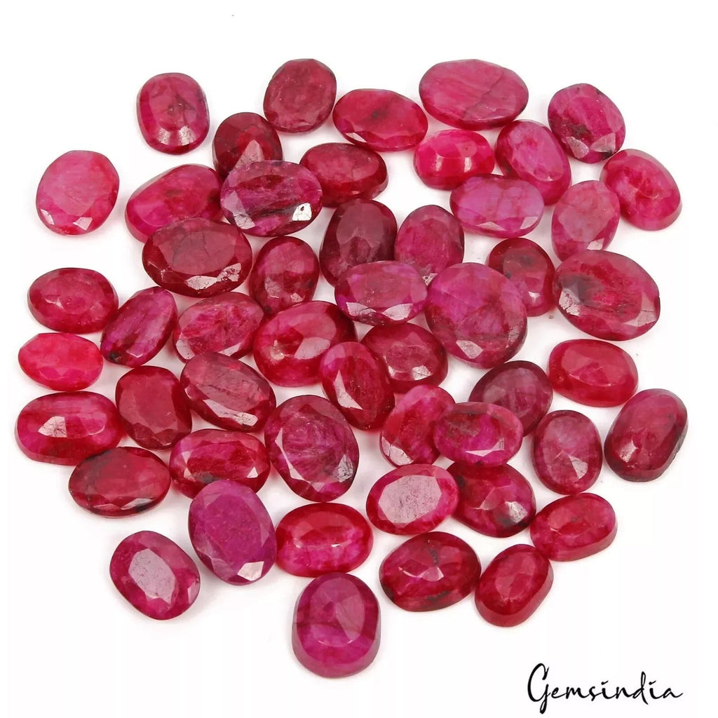 480 Ct Natural Red Pink Beryl Bixbite Oval Cut Faceted Loose Gems Lot From USA