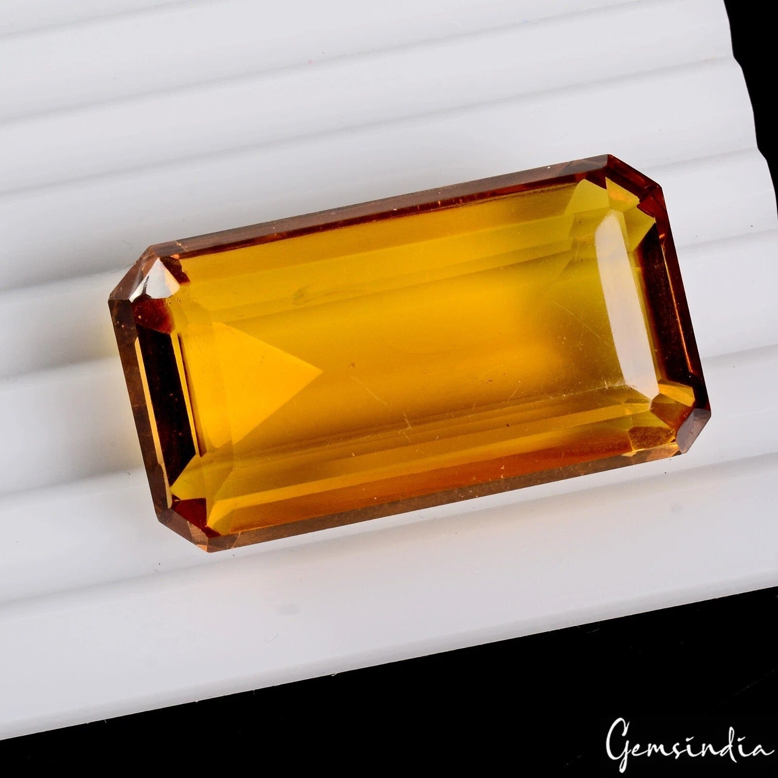 156.25 Cts Hydro Golden Orange Tourmaline Octagon Cut Loose Rare Gem For Pendant