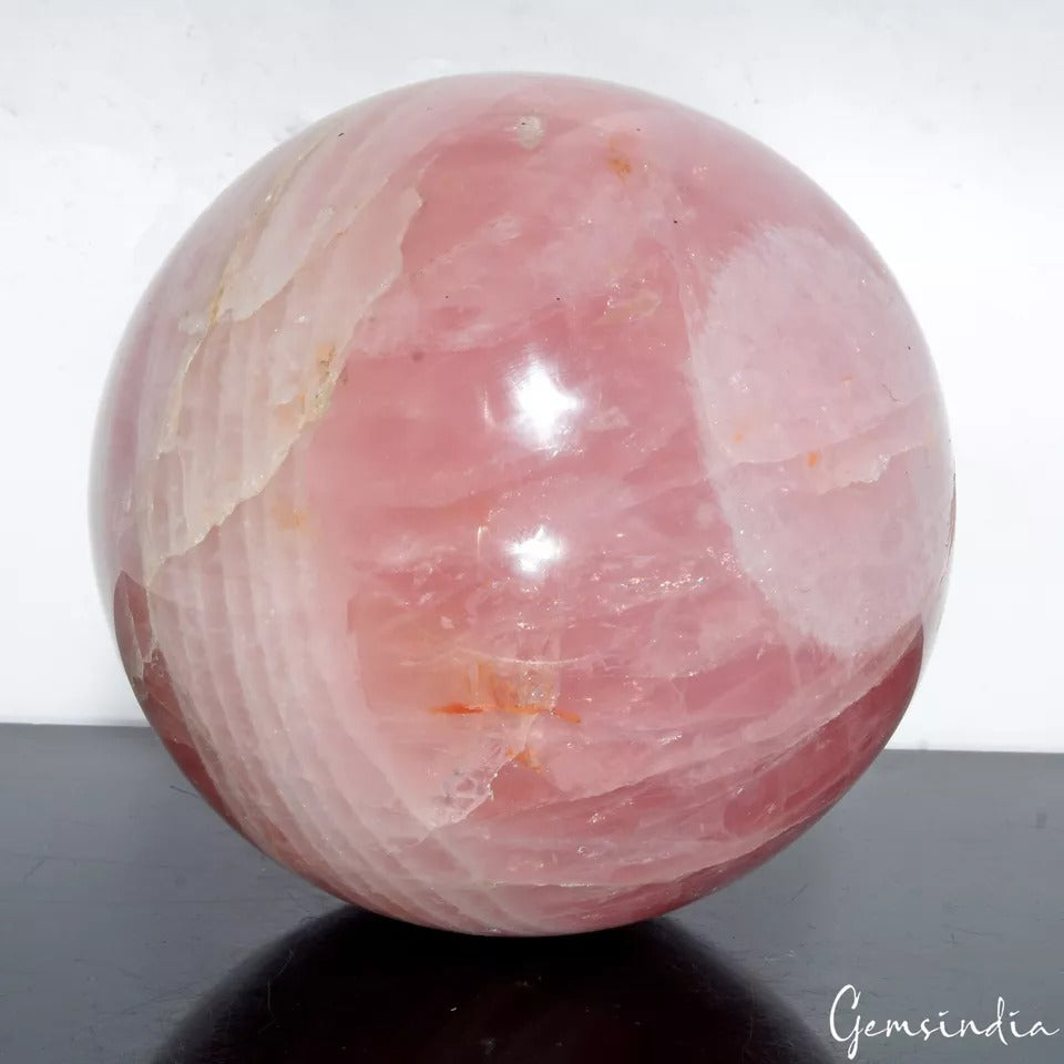 Rose Quartz Sphere, Untreated, Pink — 4 inch, 1.528 Kg (7650 Ct)