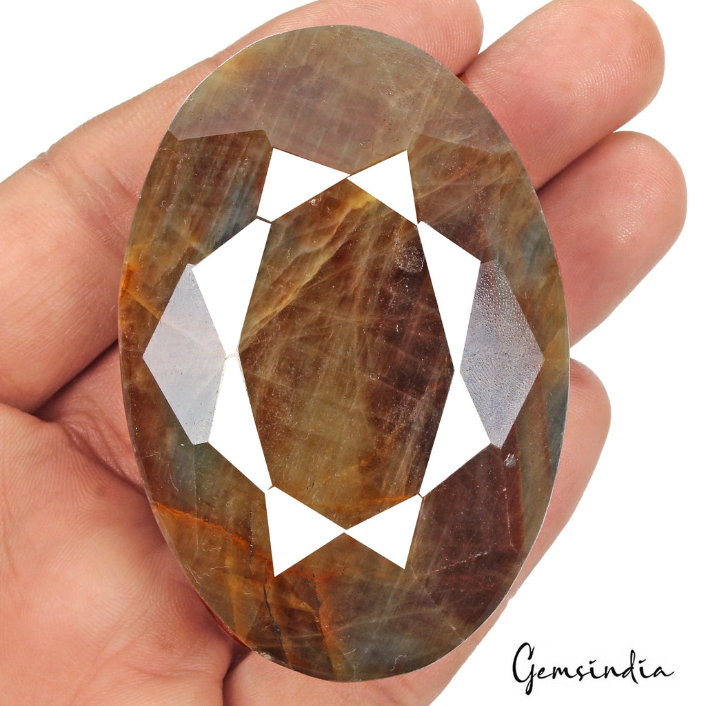 830 Ct Natural Untreated Brown Blue Sapphire Oval Faceted Earth Mined Gemstone