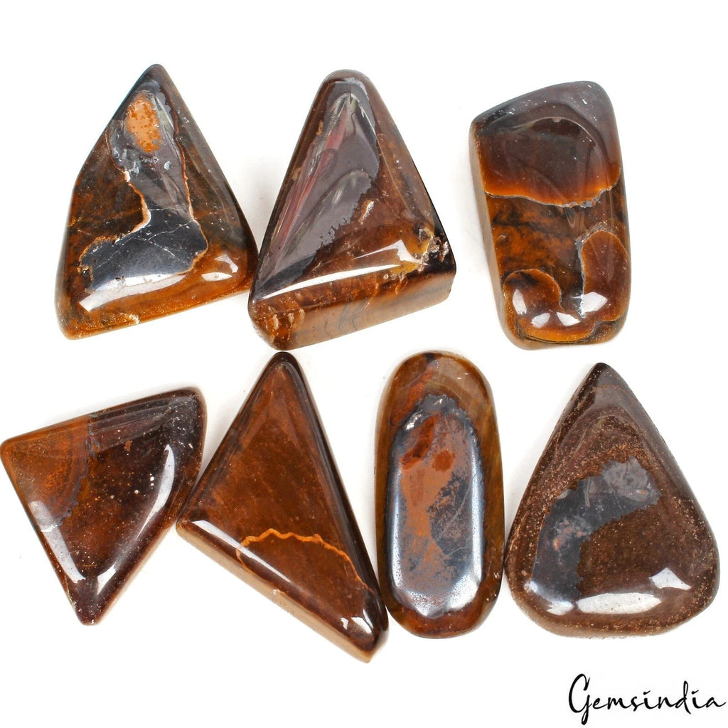 1130 Ct Natural Untreated Brown Iron Tiger Eye Mix Cabochon 36-57mm Gemstones~7P