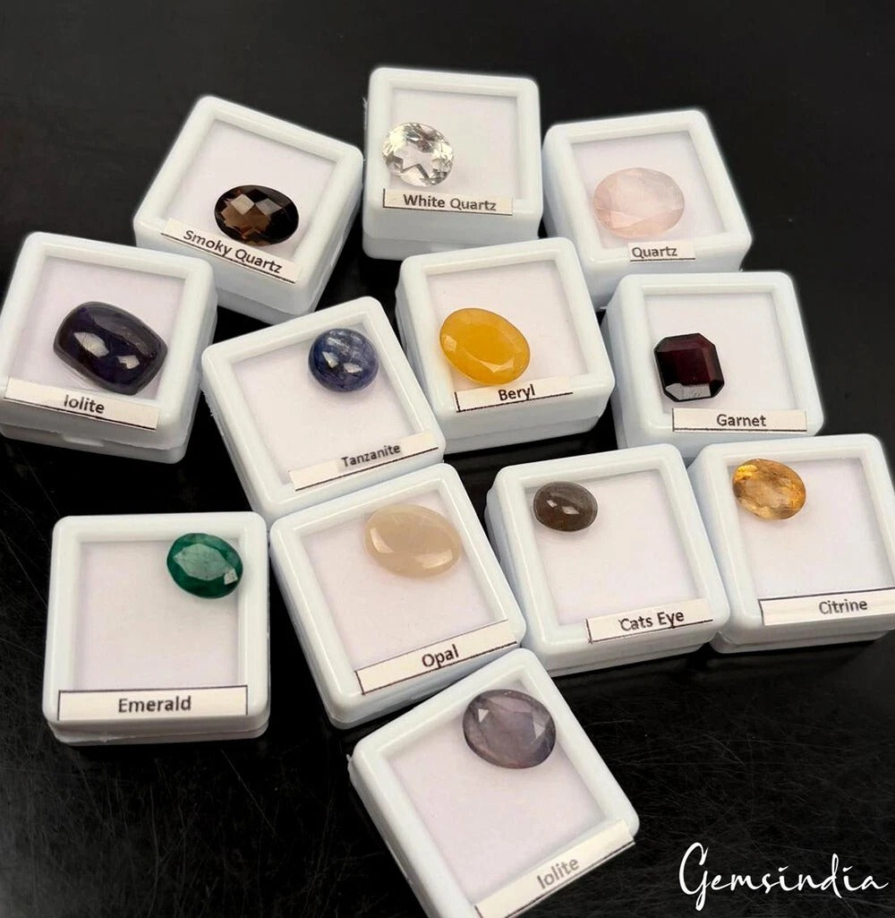 12 Pcs Estate Genuine Semi Precious Loose Mix Cut Multi Gemstones Lot Collection
