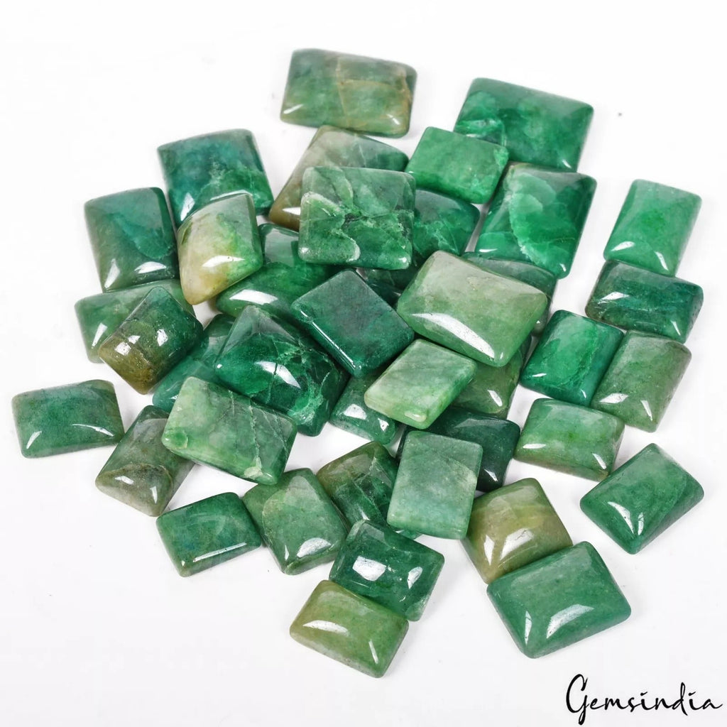 40 Pcs Natural Emerald Brazilian Cabochon 12mm-19mm Loose Ring Size Gemstones